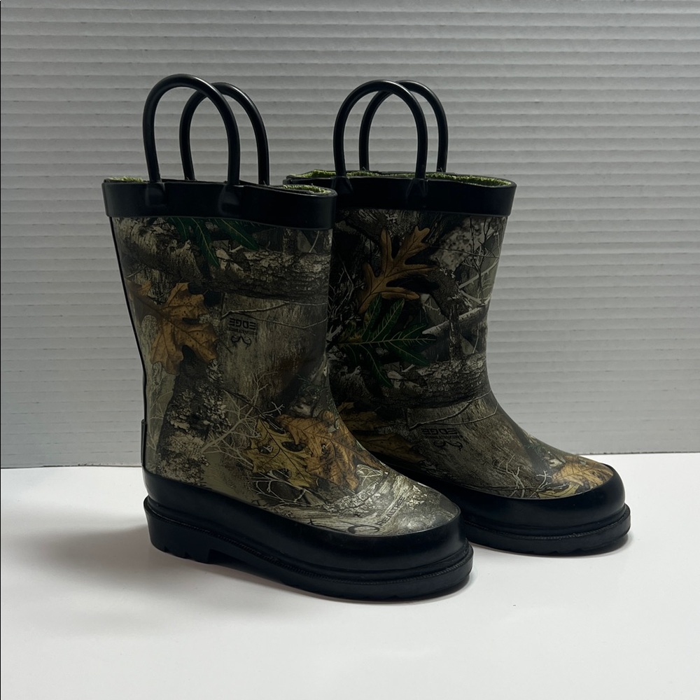 Boys Magellan Camouflage Rain Boots with Handles